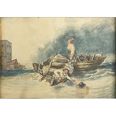 Appraisal: DAVID COX British - Attr Watercolor on paper of figures