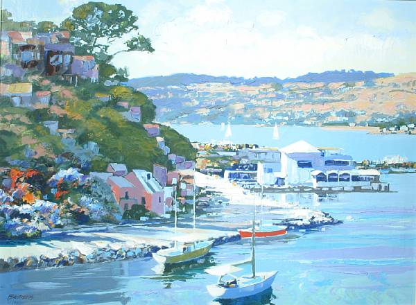 Appraisal: Howard Behrens American born A View of Sausalito signed and