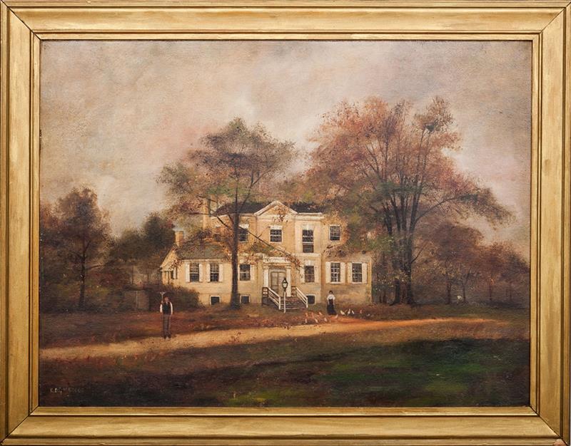 Appraisal: American School Warwick Manor Dorchester County Maryland Oil on paperboard