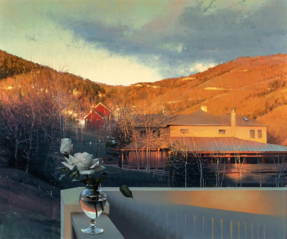 Appraisal: Daniel Sprick b View From Studio Window Colorado oil on