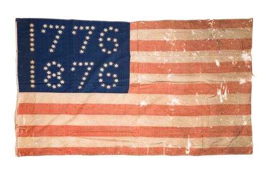 Appraisal: AMERICAN CENTENNIAL FLAG Circa wool Printed and machine-sewn with in