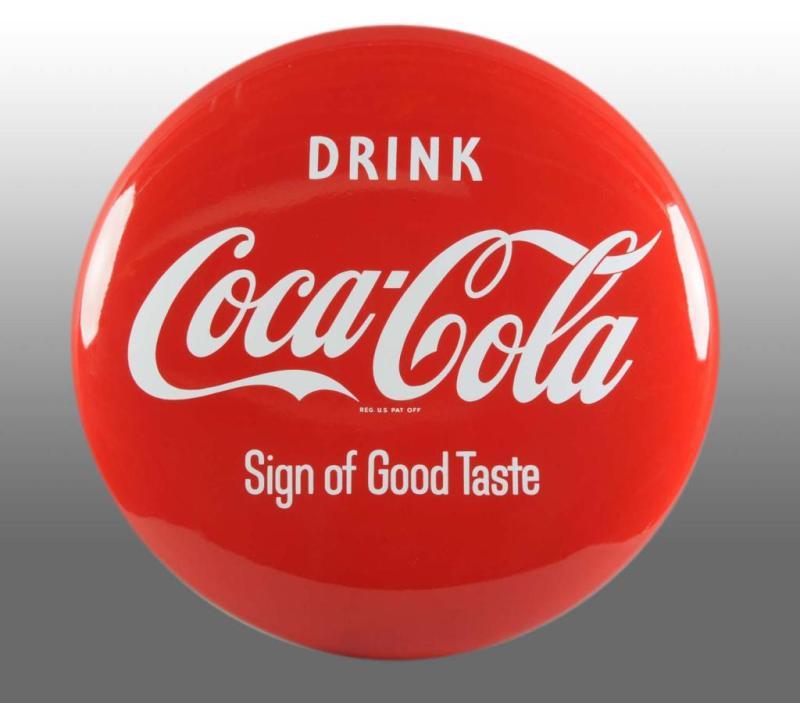 Appraisal: Porcelain Coca-Cola Button Sign Description s Beautiful example with only