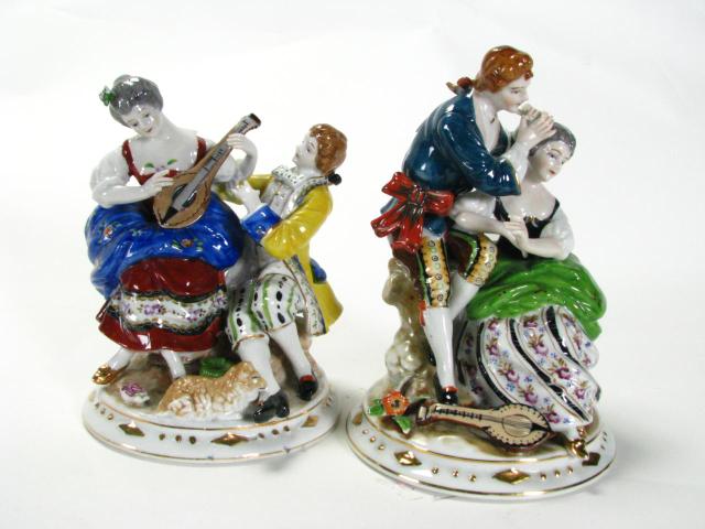 Appraisal: Two Occupied Japan Figural Groupings depicting couples in music and