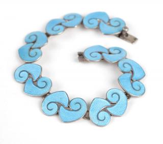 Appraisal: A blue enamel bracelet Margot de Taxco Stamped Margot de