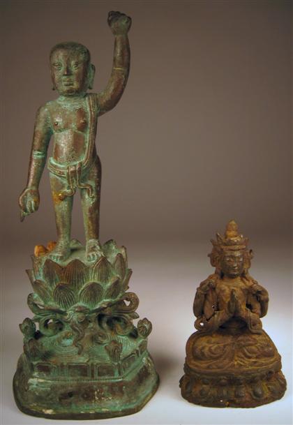 Appraisal: Two Chinese bronze Buddhistic bronzesming dynasty and possibly later