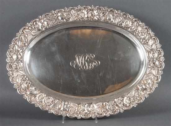 Appraisal: American repousse sterling silver platter Schultz Baltimore th century X