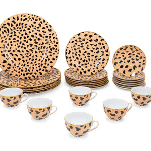 Appraisal: A Set of Eschenbach Leopard Print Porcelain Dinnerware Articles Retailed