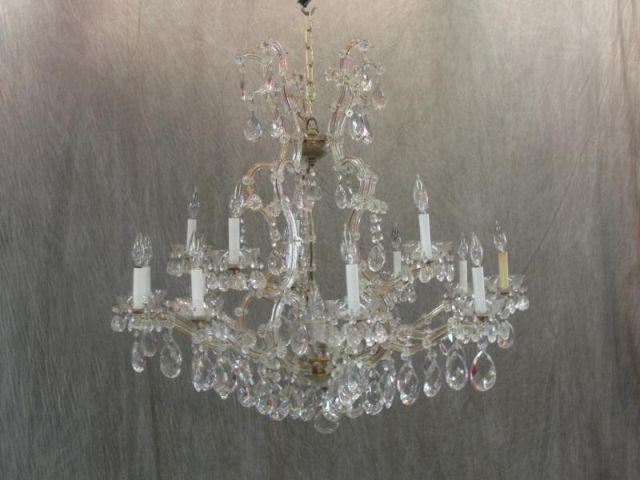 Appraisal: Cut Crystal Chandelier Large multi-arm From a Bronxville estate Dimensions