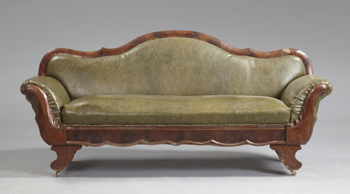 Appraisal: American Late Classical Mahogany Settee second quarter th century the