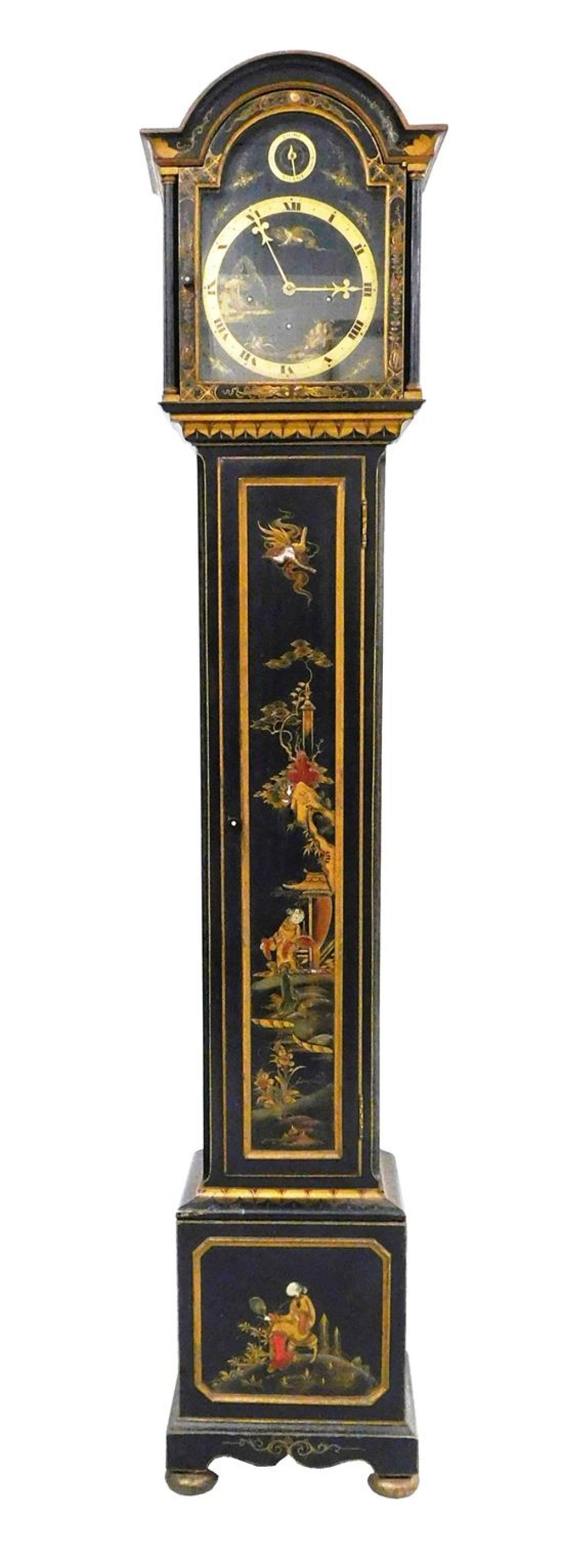 Appraisal: Dwarf Japanned chiming tall clock J E Caldwell F W