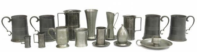 Appraisal: lot of English and Continental pewter tableware comprised of various