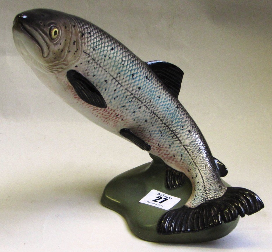 Appraisal: A Beswick salmon on a matt green base model number