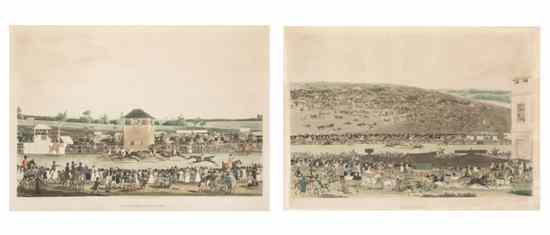 Appraisal: Two English Colored Engravings th century depicting Ascot Heath and