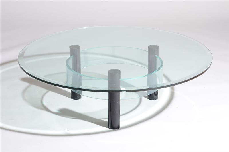 Appraisal: COFFEE TABLE Glass bent glass and painted metal x in