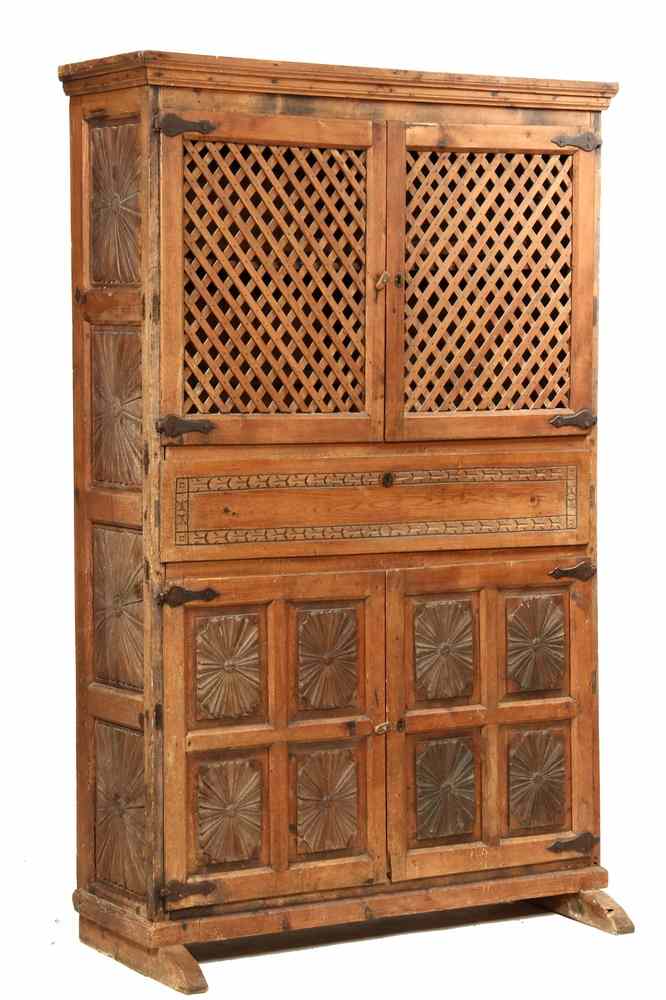 Appraisal: SPANISH STORAGE CABINET - th c Spanish Cabinet in softwood