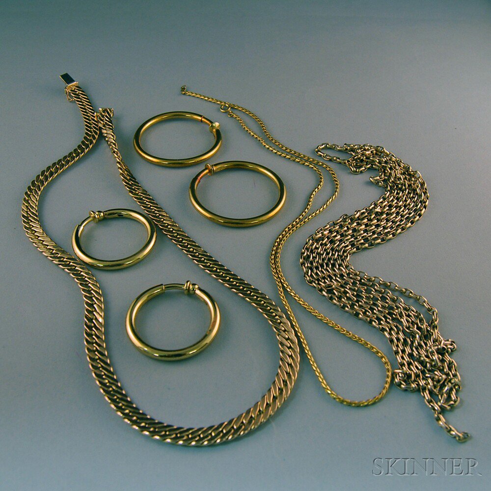 Appraisal: Small Group of Mostly Gold Jewelry two pairs of kt