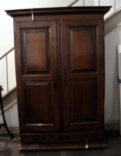 Appraisal: Provincial French walnut armoire mid th century The rectangular molded