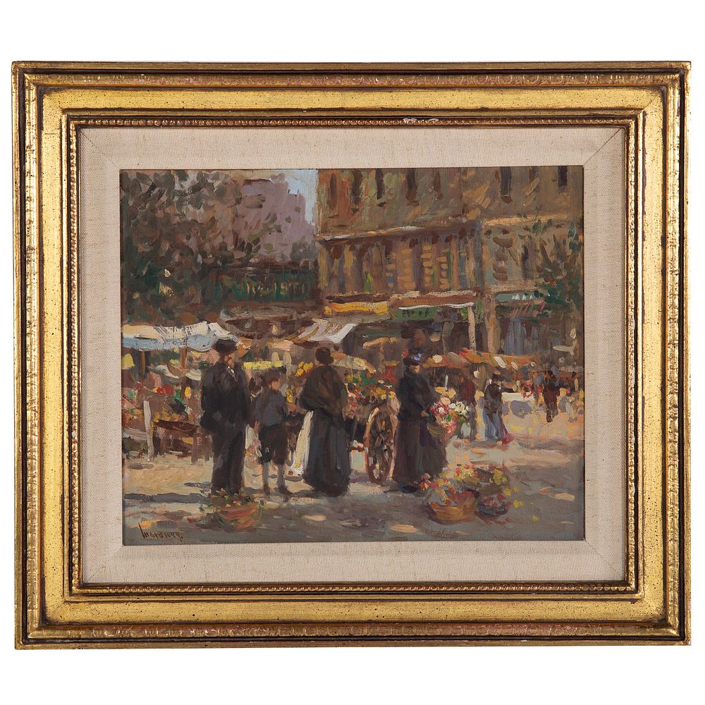 Appraisal: Ken Maroney Street Market oil on board British b Signed