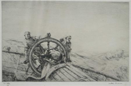 Appraisal: ARTHUR BRISCOE BRITISH - THE WHEEL Etching signed and dated