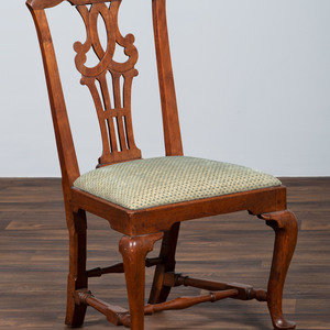 Appraisal: A Chippendale Walnut Fiddle Back Side Chair Connecticut River Valley