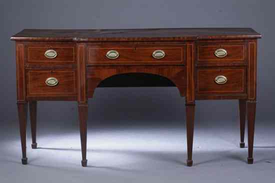 Appraisal: AMERICAN HEPPLEWHITE STYLE INLAID MAHOGANY SIDEBOARD circa - projecting top