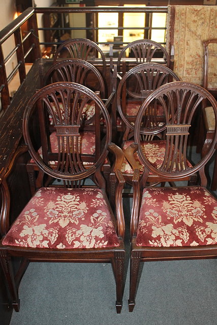 Appraisal: A SET OF EIGHT EDWARDIAN MAHOGANY DINING CHAIRS each with