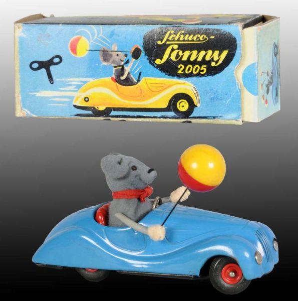 Appraisal: Tin Schuco Sonny Mouse in Automobile Toy Description German Working