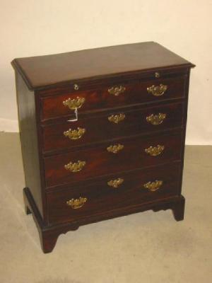 Appraisal: AN OAK CHEST of two short over three long cockbeaded