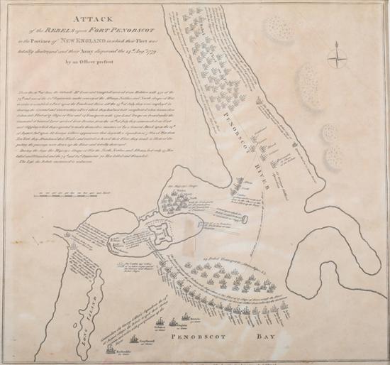 Appraisal: MAP SHOWING THE ATTACK OF THE REBELS UPON FORT PENOBSCOT