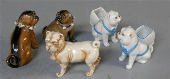 Appraisal: Continental porcelain figure of a Pug wearing a collar high