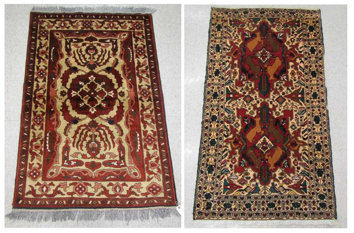 Appraisal: TWO HAND KNOTTED ORIENTAL AREA RUGS ' X ' Persian