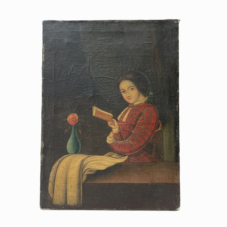 Appraisal: Artist Unknown Woman Reading Artist Unknown Woman Reading Oil on