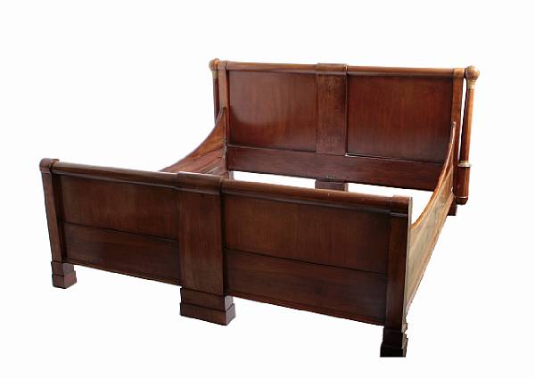 Appraisal: An Empire bedstead expanded to king size dimensions From the