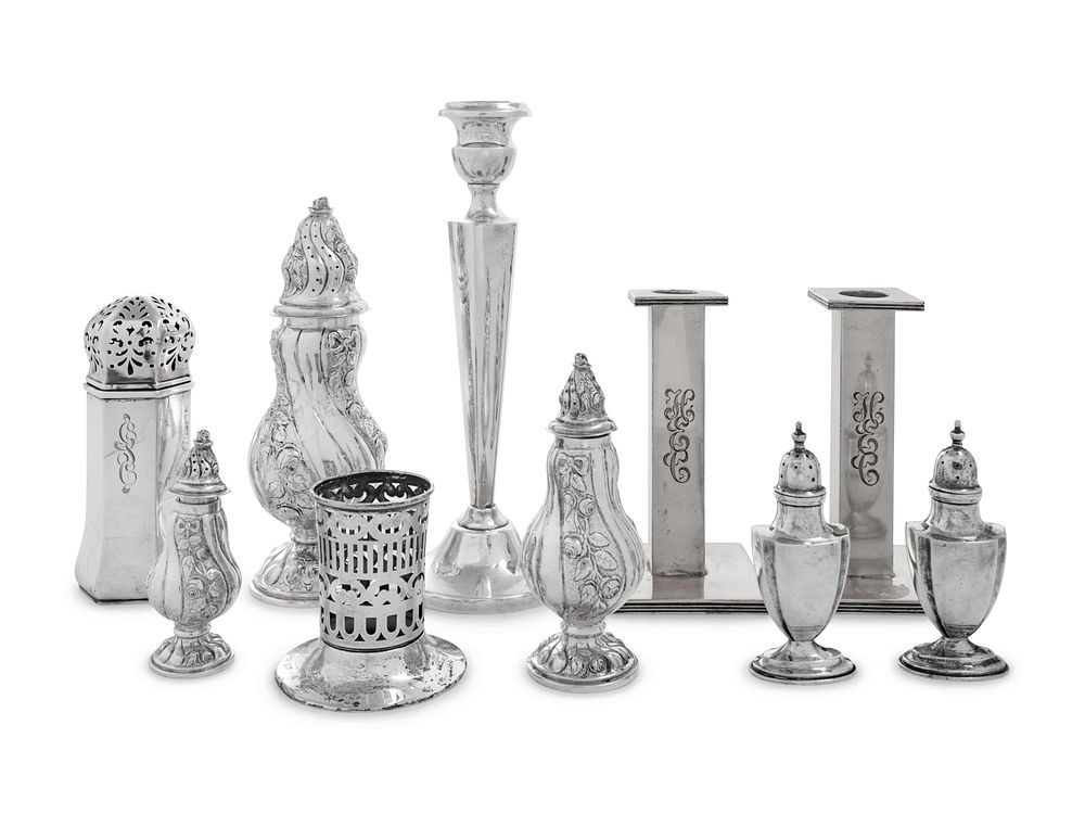 Appraisal: A Group of American Silver Table Articles A Group of