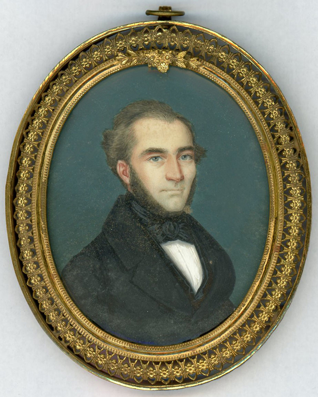 Appraisal: PORTRAIT MINIATURE PAINTING OF A HANDSOME GENTLEMAN Note We don't