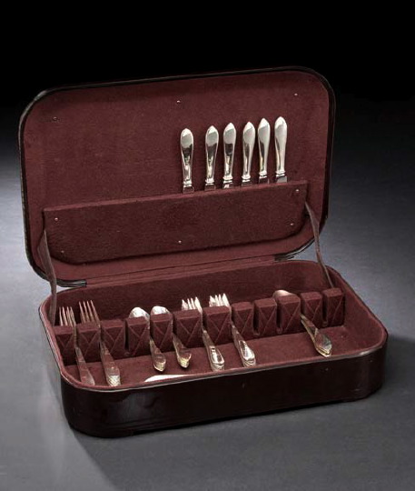 Appraisal: Forty-Eight Pieces of Tiffany Faneuil Sterling Silver Flatware the pattern