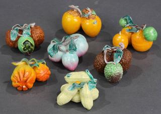 Appraisal: Group of Chinese Porcelain Fruits lot of Chinese glazed porcelain