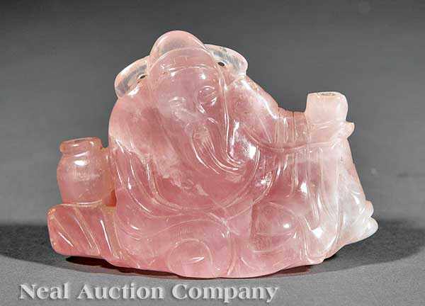 Appraisal: A Chinese Carved Rose Quartz Figure of a Sage carved