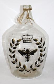 Appraisal: Demi-john wine bottle painted with Napoleonic bee h x w