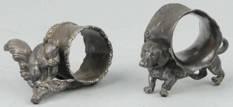 Appraisal: Lot of Napkin Rings Description Includes one squirrel eating nut