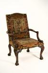 Appraisal: CHAIR - Late th C Georgian style walnut lolling chair