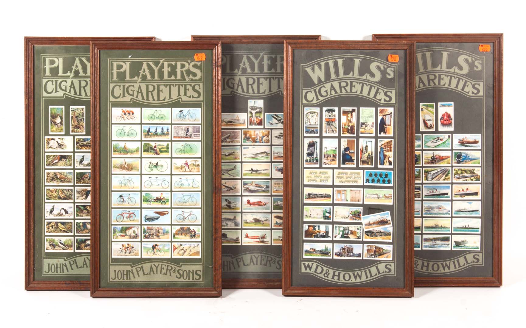 Appraisal: Cigarette Cards Framed Player Wills sets about each including about