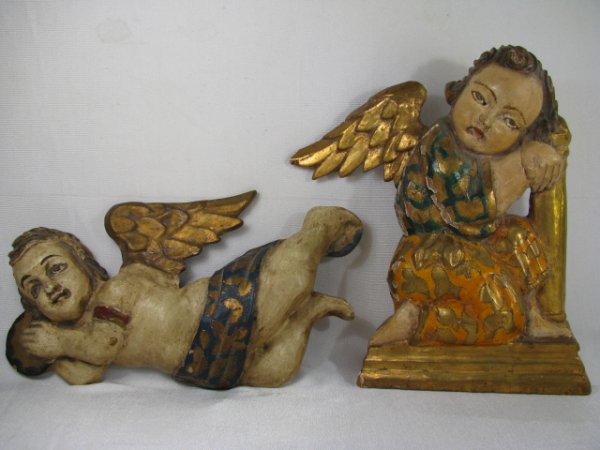 Appraisal: Two mid to late th century gilt hand painted and