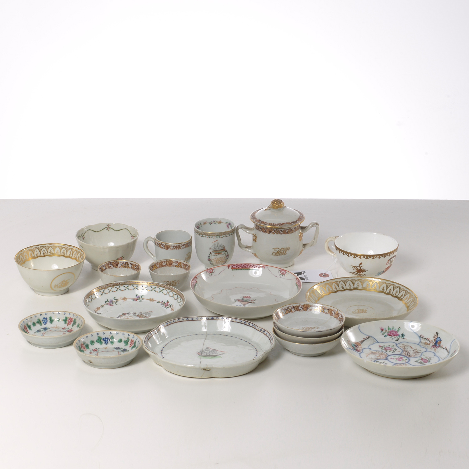 Appraisal: COLLECTION CHINESE EXPORT PORCELAINS th th c pieces incl armorial