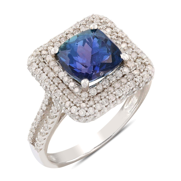 Appraisal: ct tanzanite and diamond white gold ring featuring tanzanite is