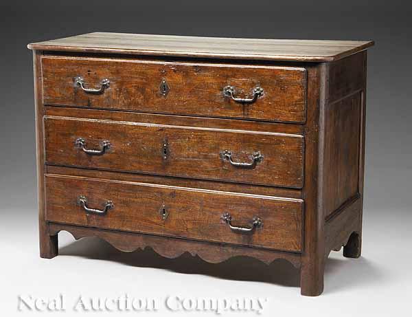 Appraisal: A Louis XVI Provincial Walnut Commode late th c the