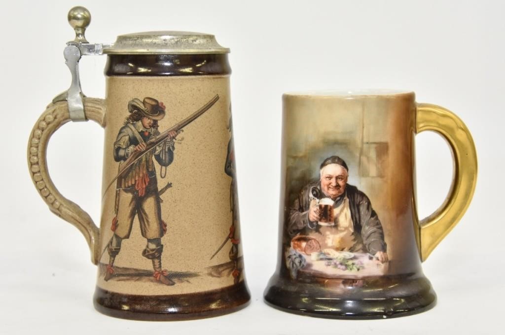 Appraisal: Limoges Stein decorated with a German fryer minor losses to