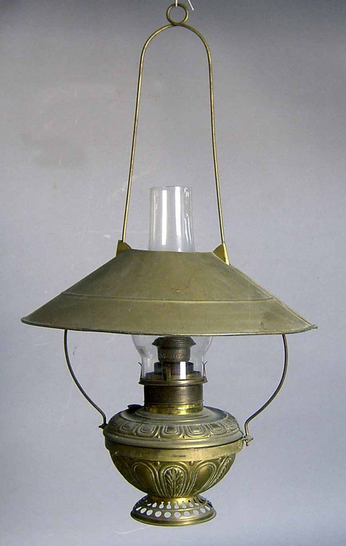 Appraisal: Brass hanging lantern th c