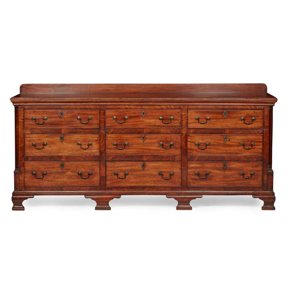 Appraisal: GEORGE III MAHOGANY DRESSER BASE TH CENTURY the top with