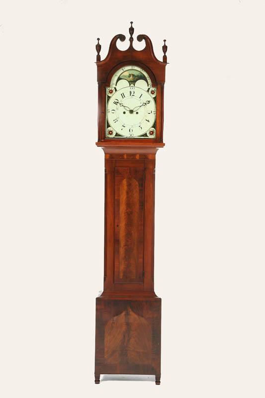 Appraisal: SHERATON TALL CASE CLOCK American st quarter- th century cherry